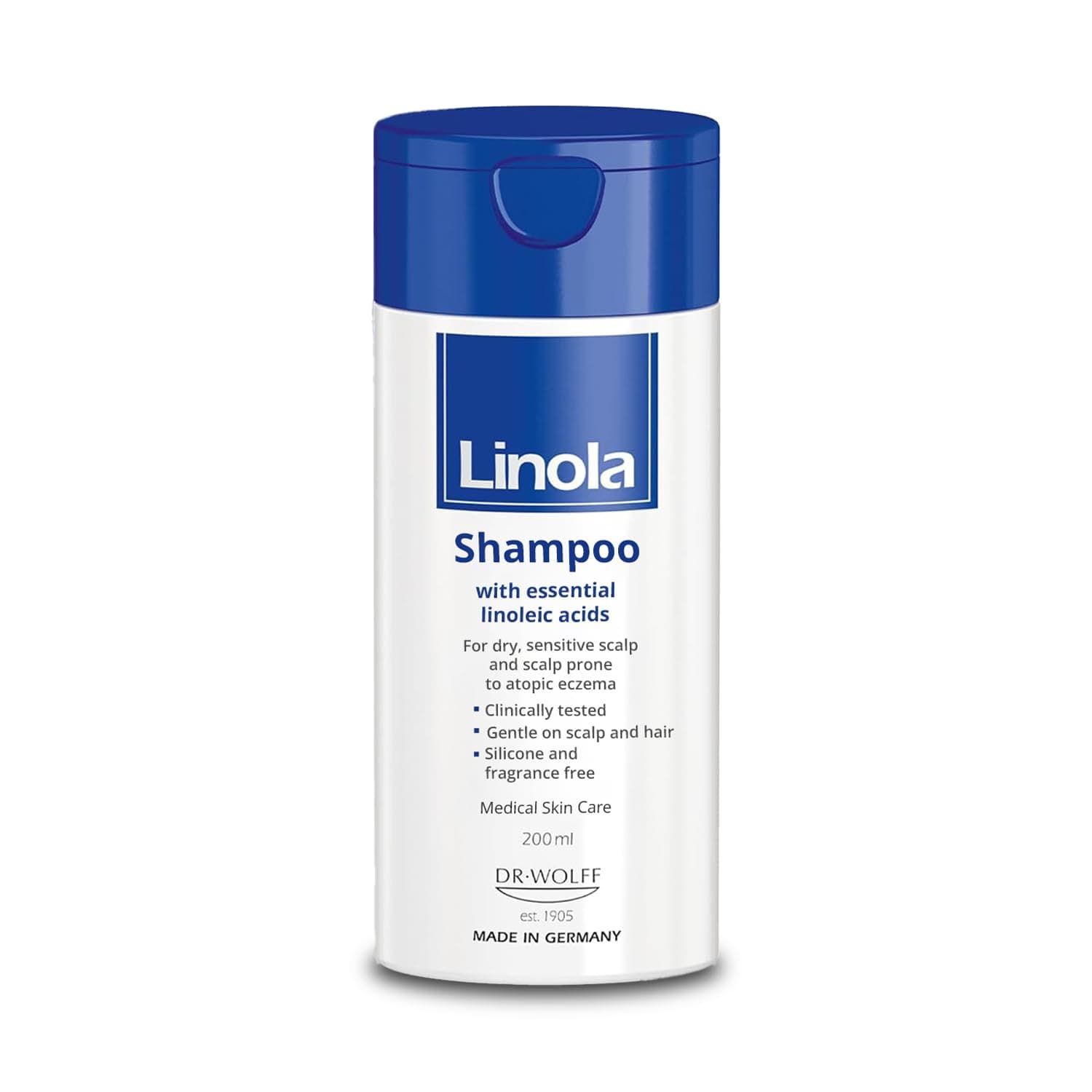 Shampoo - Shampoo for Scalps that are Dry, Sensitive or Prone to Neurodermatitis - with Essential Linoleic Acids - Silicone, Fragrance & Preservative Free - Made in Germany - 200 ml (6.8 Fl Oz)