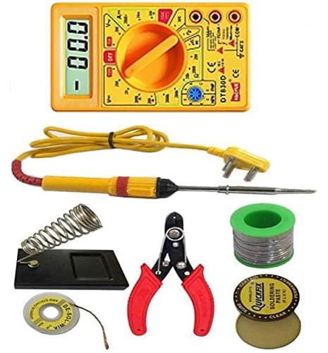 Electrade 7in1 Electric Soldering Iron Stand Tool Wire Stripper Welding Stick Kit for Beginners with Multimeter, 25W (1)