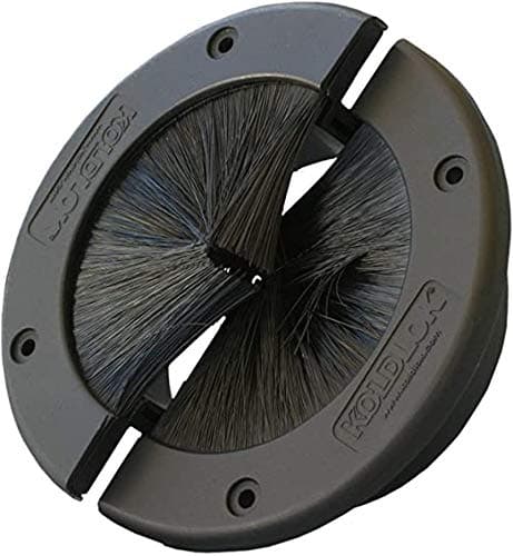 Access Floor Systems KoldLok 6" Round Brush Grommet, Large Split Grommet with Brush, Raised Airflow Management 1 Pack