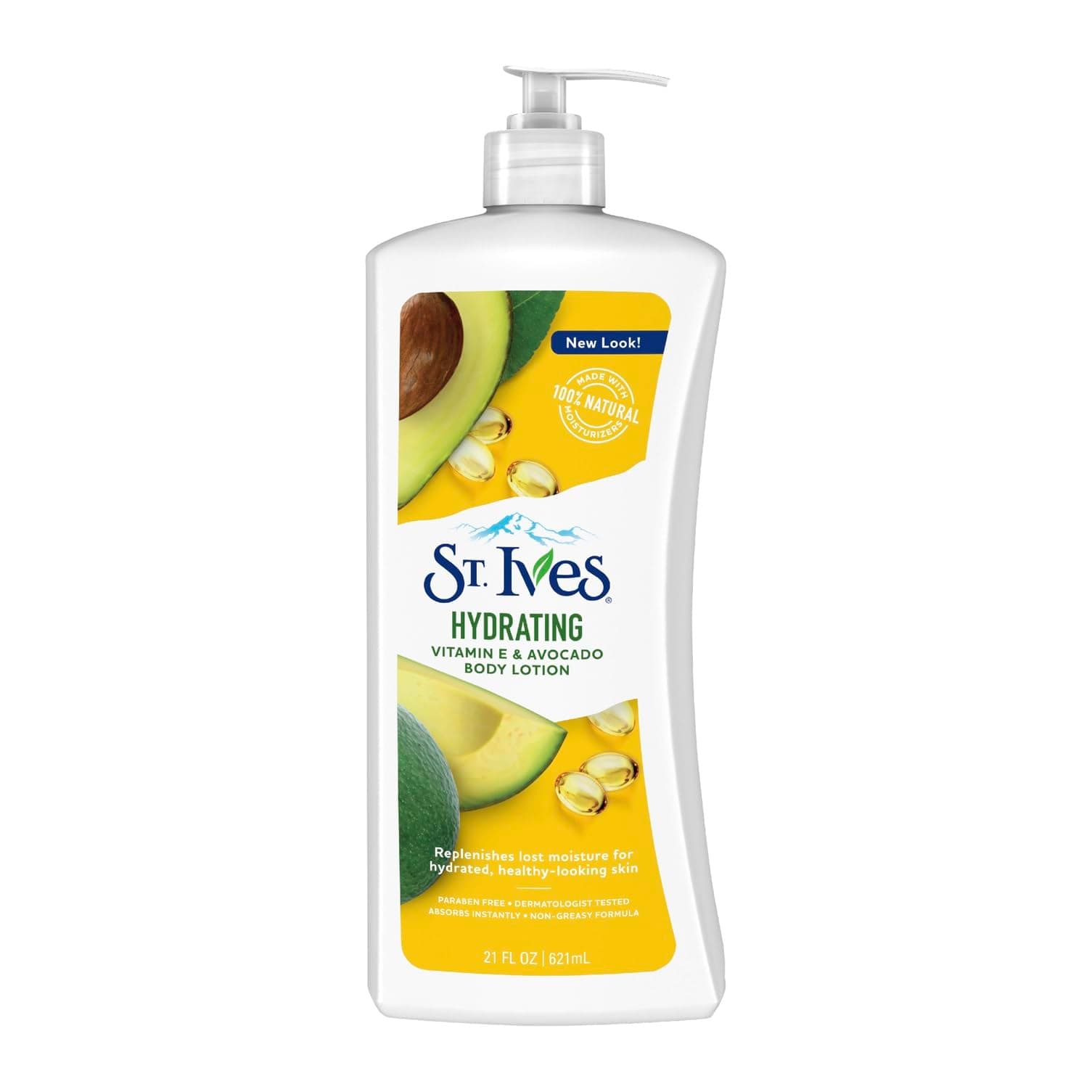 St. Ives Hydrating Body Lotion with Vitamin E & Avocado | For Smooth & Supple Skin | Deeply Hydrates & Nourishes | Dermatologically Tested | 621ml