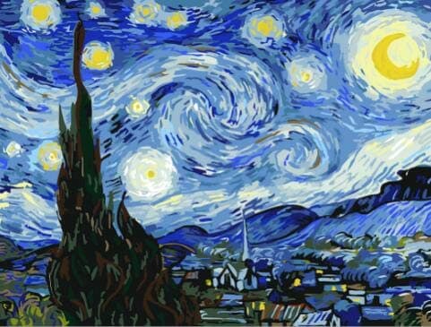 Paint by Number Kits 16 x 20 inch Canvas DIY Oil Painting for Kids, Students, Adults Beginner with Brushes and Acrylic Pigment -Starry Sky Van Gogh A Starry Night (Without Frame)