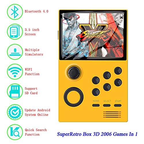 Plug and Play Video Games Machine Wireless Mini Arcade Console 3.5 inch LCD Screen Kids Portable Handheld Mini Gaming DIY Retro Games 2000 in 1 Rechargable Pandora Box 3D Support WiFi Download Games