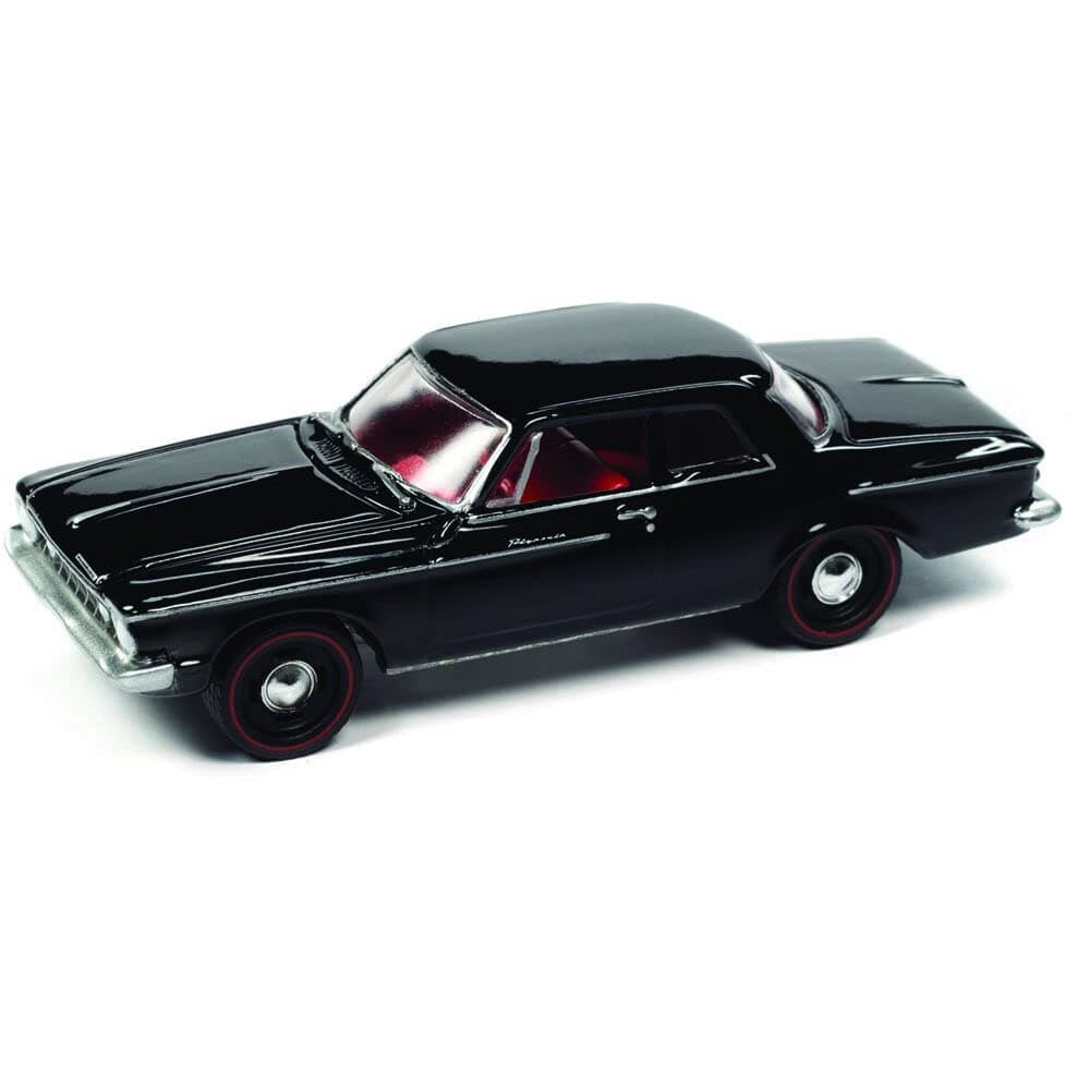 1962 Plymouth Savoy Max Wedge Silhouette Black with Red Interior Classic Gold Collection Series Limited Edition to 11880 Pieces Worldwide 1/64 Diecast Model Car by Johnny Lightning