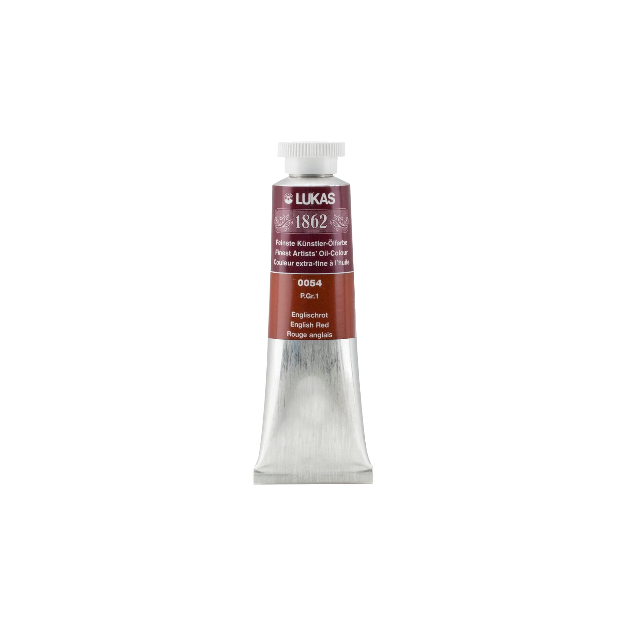 Lukas 1862Professional Artist Oil Paint - English Red, 37 mL - Outstanding Lightfastness, Non-Yellowing, with Beeswax for Smooth, Buttery Texture, Consistent Hue, Ideal for Professional Artists