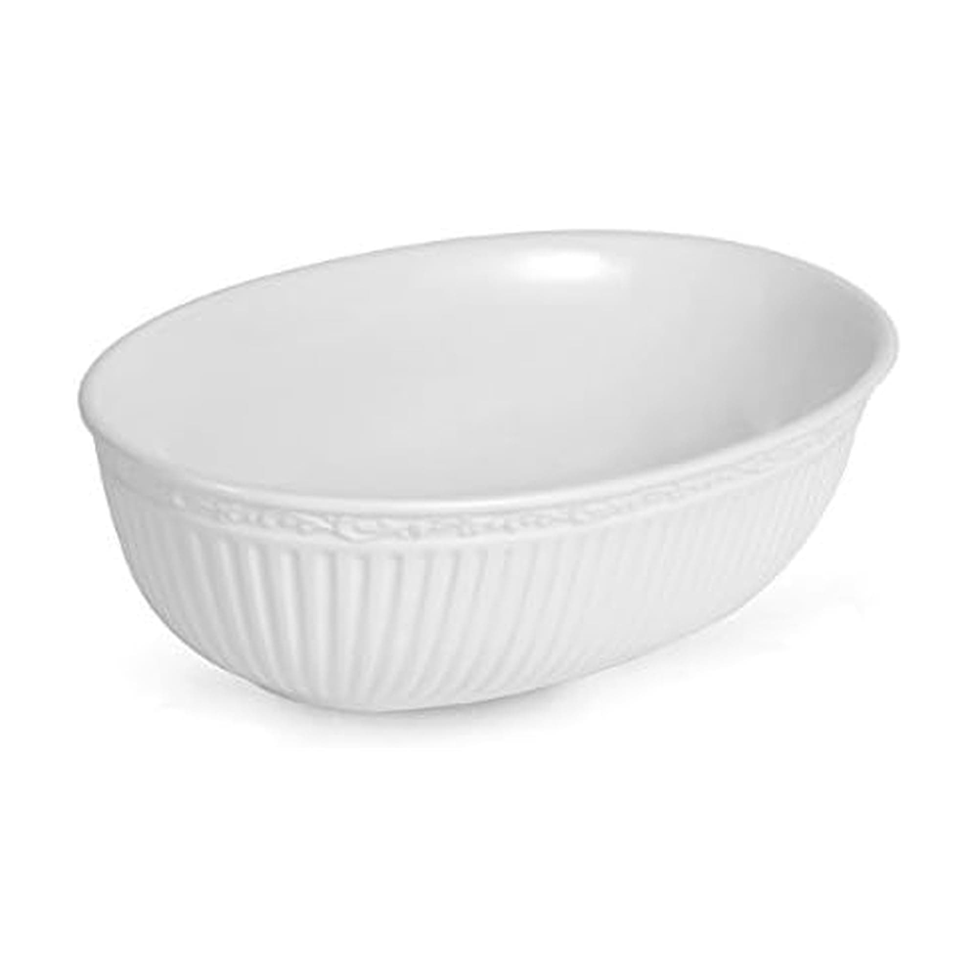 Italian Countryside Oval Serving Bowl, 10.5", White