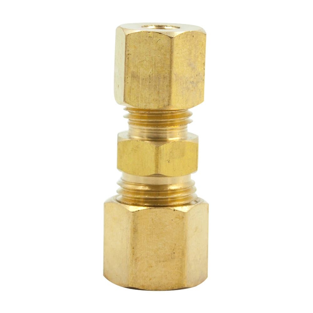 Vis Brass Compression Tube Fitting, Reducing Union, 3/8" Tube OD x 5/16" Tube OD (Pack of 1)