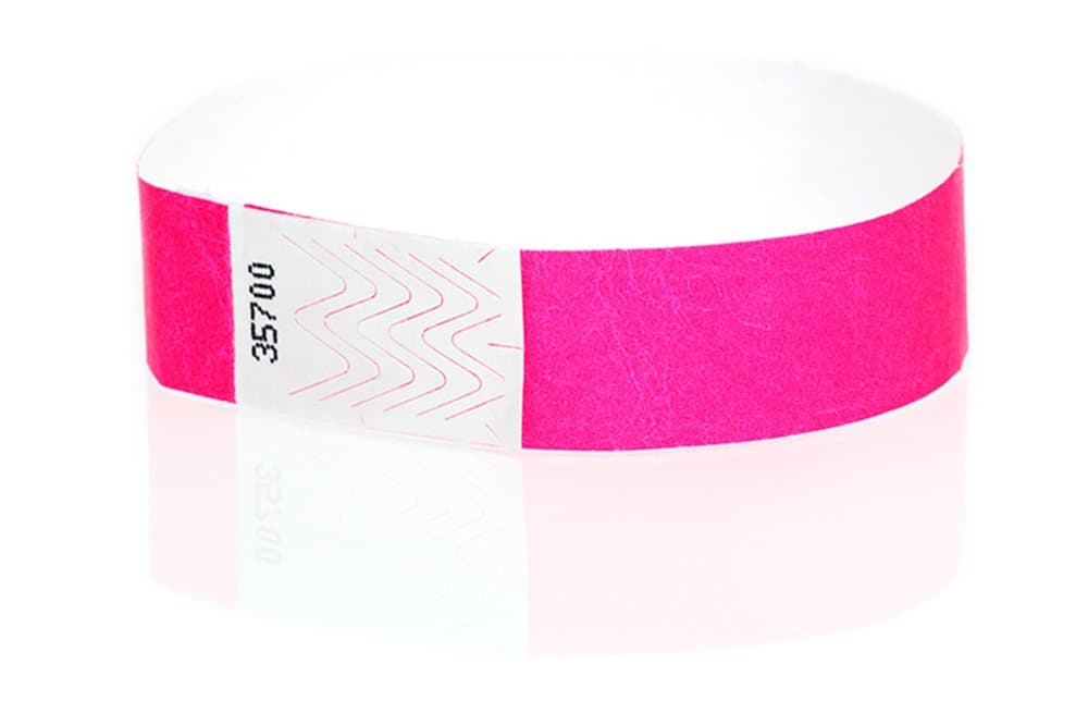 Wristband Giant 3/4" Tyvek Wristbands 100 Pack Event Identification Bands (Neon Pink)