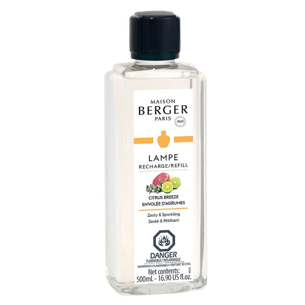 Citrus Breeze Refill Oil for Lampe Berger Diffusers - Luxury Air Freshener with Fresh Cut Grass, Lemon Zest, Tea Leaves & Sandalwood - 16.9 Fl Oz (500ml)
