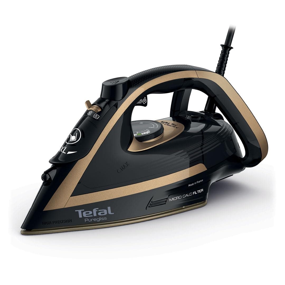 TEFAL Steam Iron | PureglissIron Steamer | 3000W |50g/min Steam Output |280g/min Steam Boost | Anti-Stain Protection | Exceptional Glide |Safety Auto-Off |2 Years Warranty | FV8062G0
