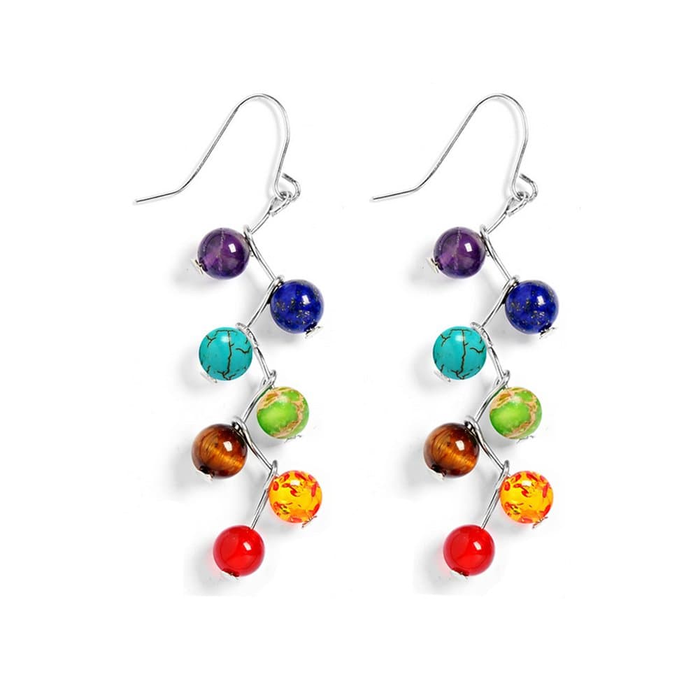 1 Pair Earrings for Mujere Natural Rainbow Stone Sterling Silver Stud Earrings Beautiful,with a Jewellery Bag