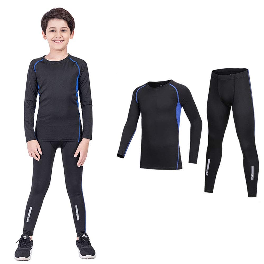 CoralupKids Compression Sets Sport Base Layer Boys Thermal Underwear Suits Fitness Clothing 110CM-185CM