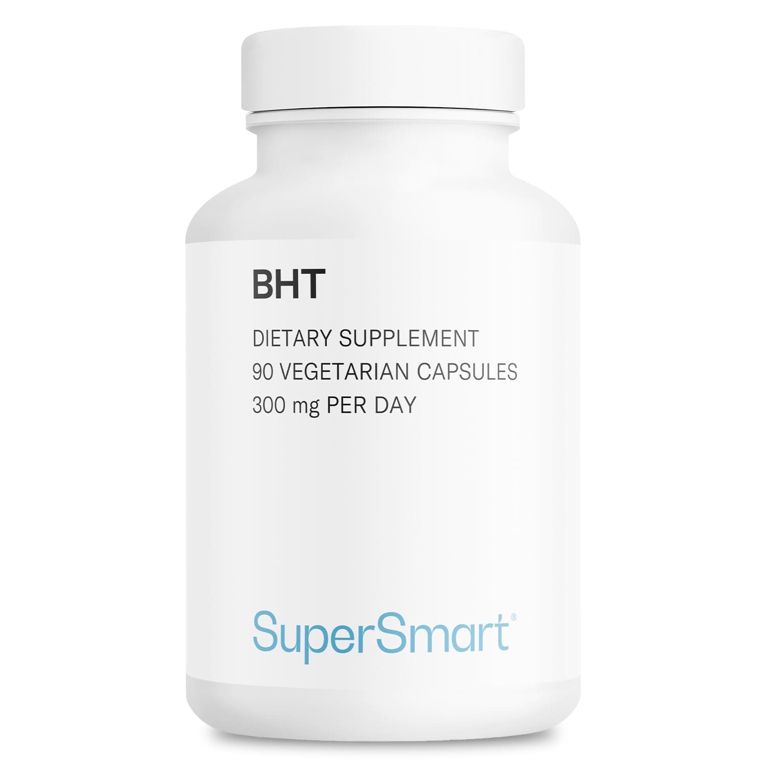 - Supersmart - BHT 300 mg Per Day - Butylated Hydroxytoluene - Powerful Antioxidant & Immune Support - Anti Aging Supplement | Non-GMO & Gluten Free - 90 Vegetarian Capsules