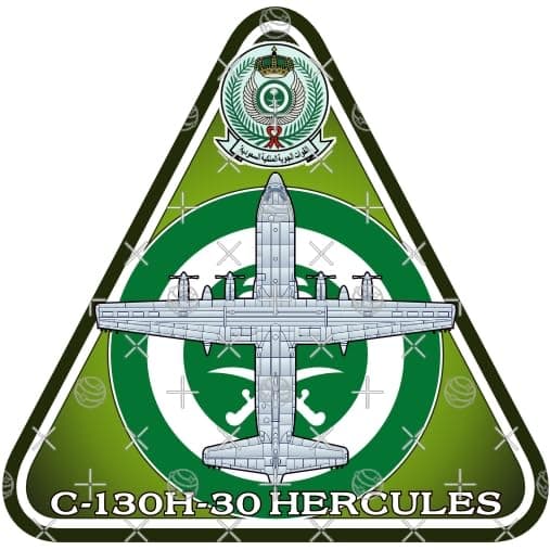 C-130 HERCULES Royal Saudi Air Force RSAF Lockheed C-130H-30 SAUDI ARABIA, S.Arabian Aircraft 3,7" (95mm) Vinyl Sticker, Decal
