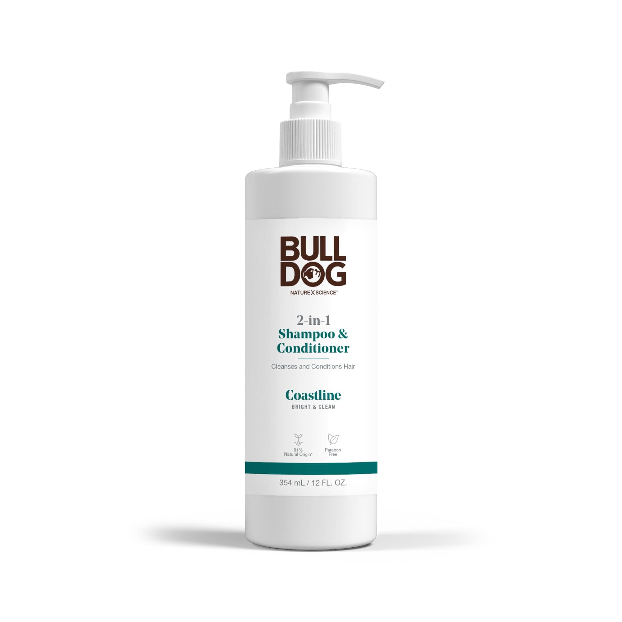 Bulldog Mens Skincare and Grooming 2-in-1 Shampoo and Conditioner, Coastline, 12 Fluid Ounces
