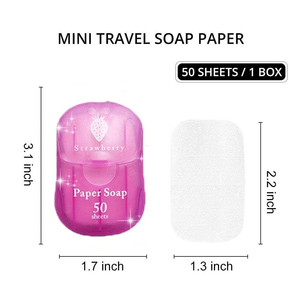 Portable Travel Soap Paper Sheets Sterilization Disposable Hand Washing Bath Scented Mini Paper Soap for Travel, Camping, Hiking, School, Outdoor (3 Boxs/150 Sheets)