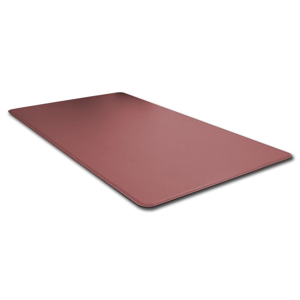 Herms - Desk Mat for Office Made of Burgundy Red Leather - Desk Mat cm 65x45 - Large Mouse Pad with Rounded Corners and Handmade Stitchings - Made in Italy
