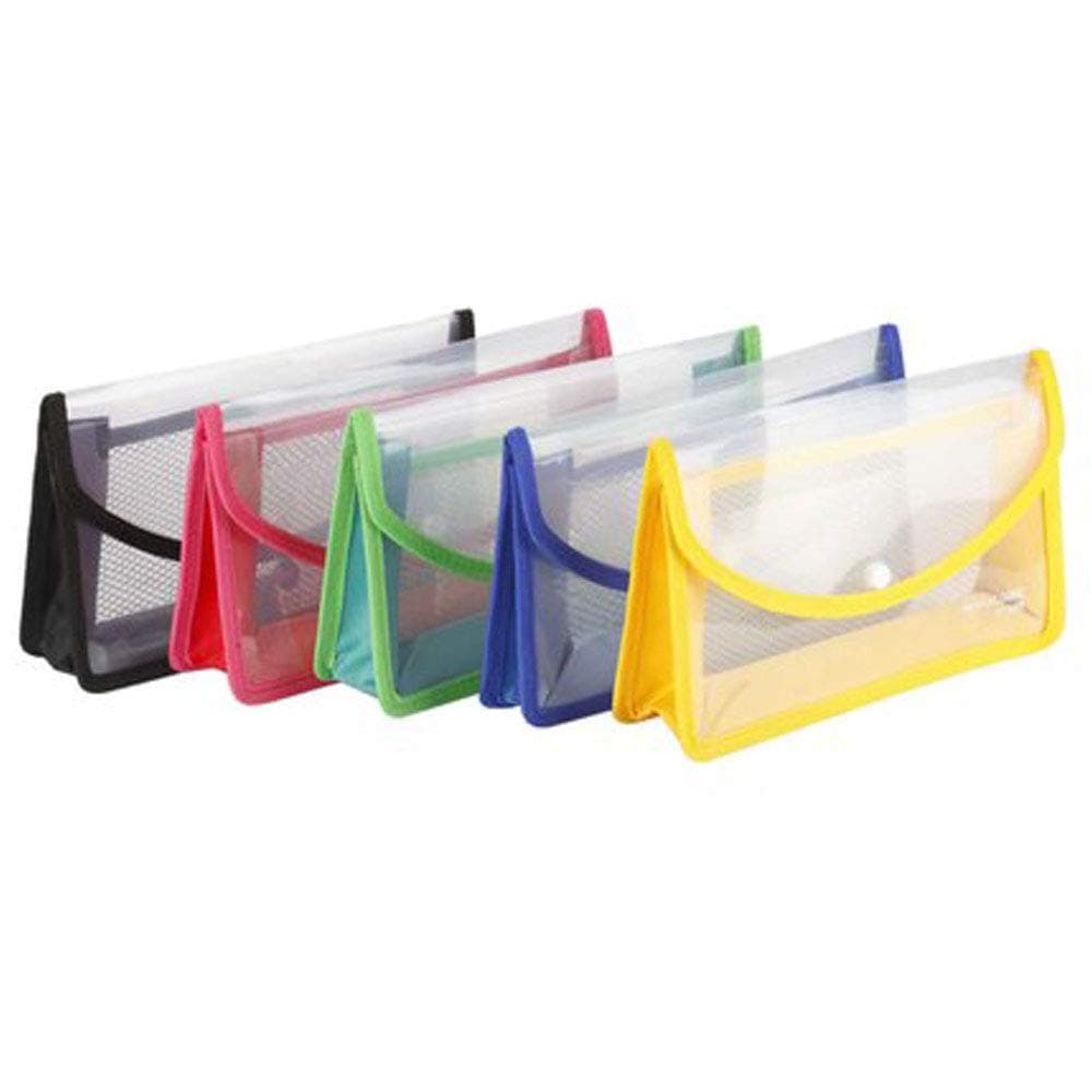 Flexi Button Bag Cheque Book Holder/Document Holder/Passbook Holder/Cheque Book Organizer/Cheque Book Pouches 6 INCH X 10 INCH (Pack of 4) - Multicolour