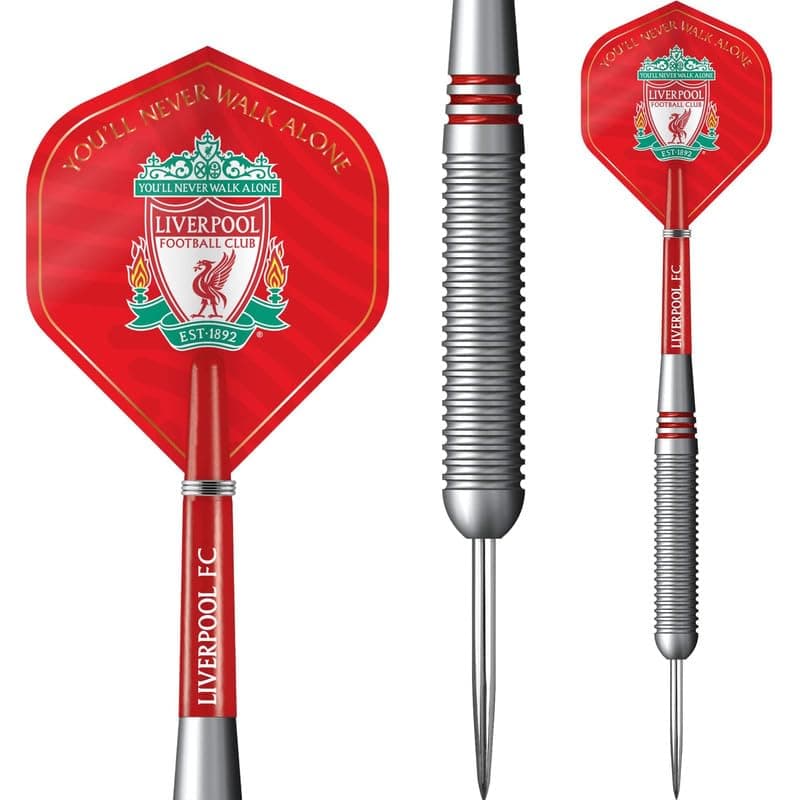 FOCO Officially Licensed Liverpool Football Club Steel Tip Brass Darts Set The Reds FC, 22g.