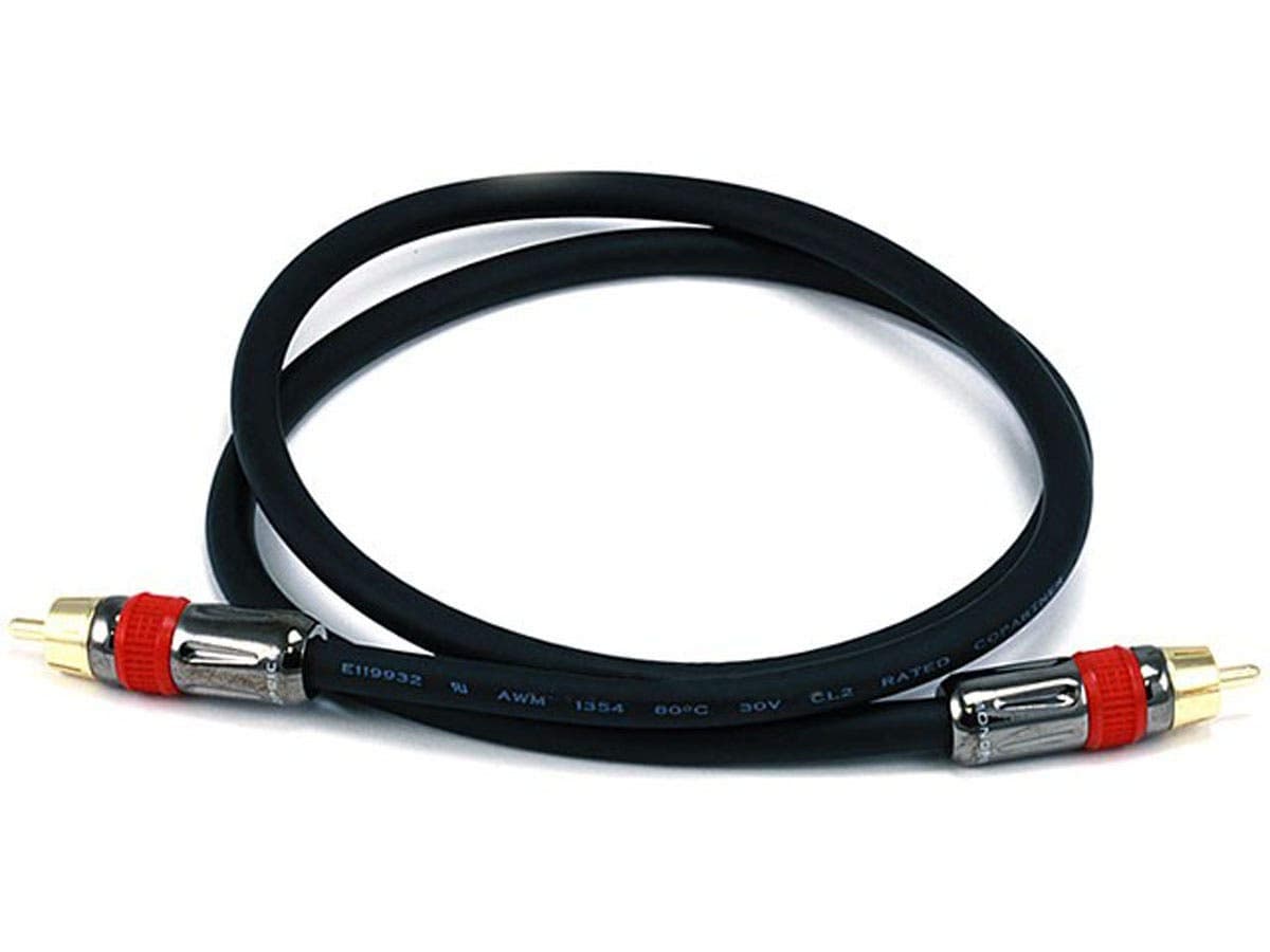 102681 3-Feet RG6 RCA CL2 Rated Digital Coaxial Audio Cable Black
