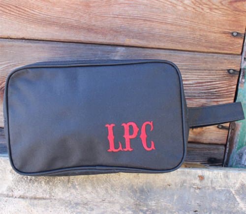 Personalized Monogrammed Black Dopp Travel Kit Toiletry Bag- Valentines Gift for Husband Him