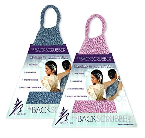 The Back Scrubber #1 Bath Shower Cleansing Loofah-style Body Exfoliator For Healthy Skin Care. 2-Pk Combo (Pink & Blue)