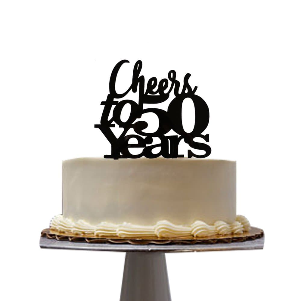 Cheers to 50 years cake topper for 50th birthday party decoration santonila cake topper