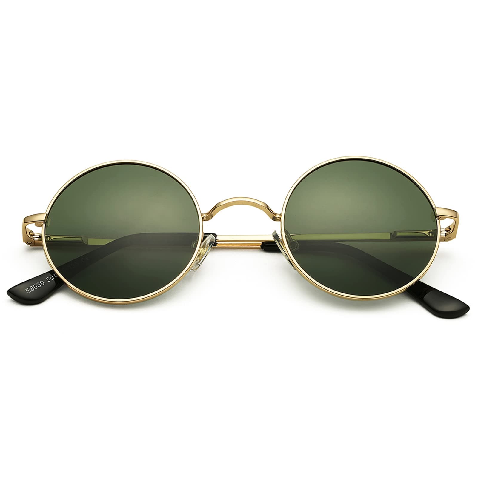 Small Round Polarized Sunglasses for Men Women Circle Retro Shades Metal Hippie Sunglasses UV400