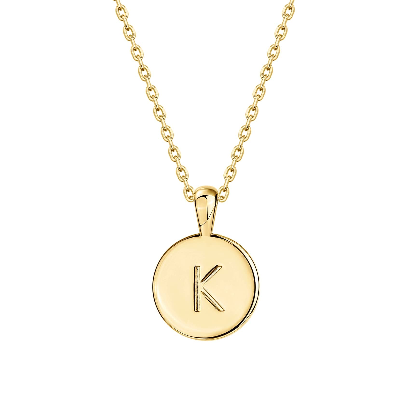 14K Gold Plated Initial Letter Pendant Necklace for Women | Gold Alphabetical Initial Necklace