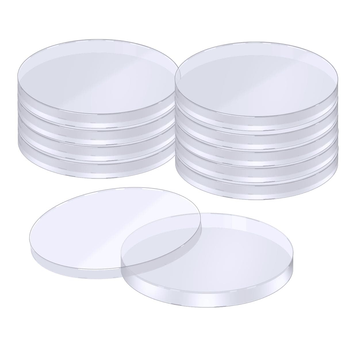 BIPEE Plastic Petri Dishes with Lids,Mold Testing kit,Mycology Supplies agar Plates- Perfect for Cell Culture and Microbiology Experiments(150 x 15mm,Pack of 10)