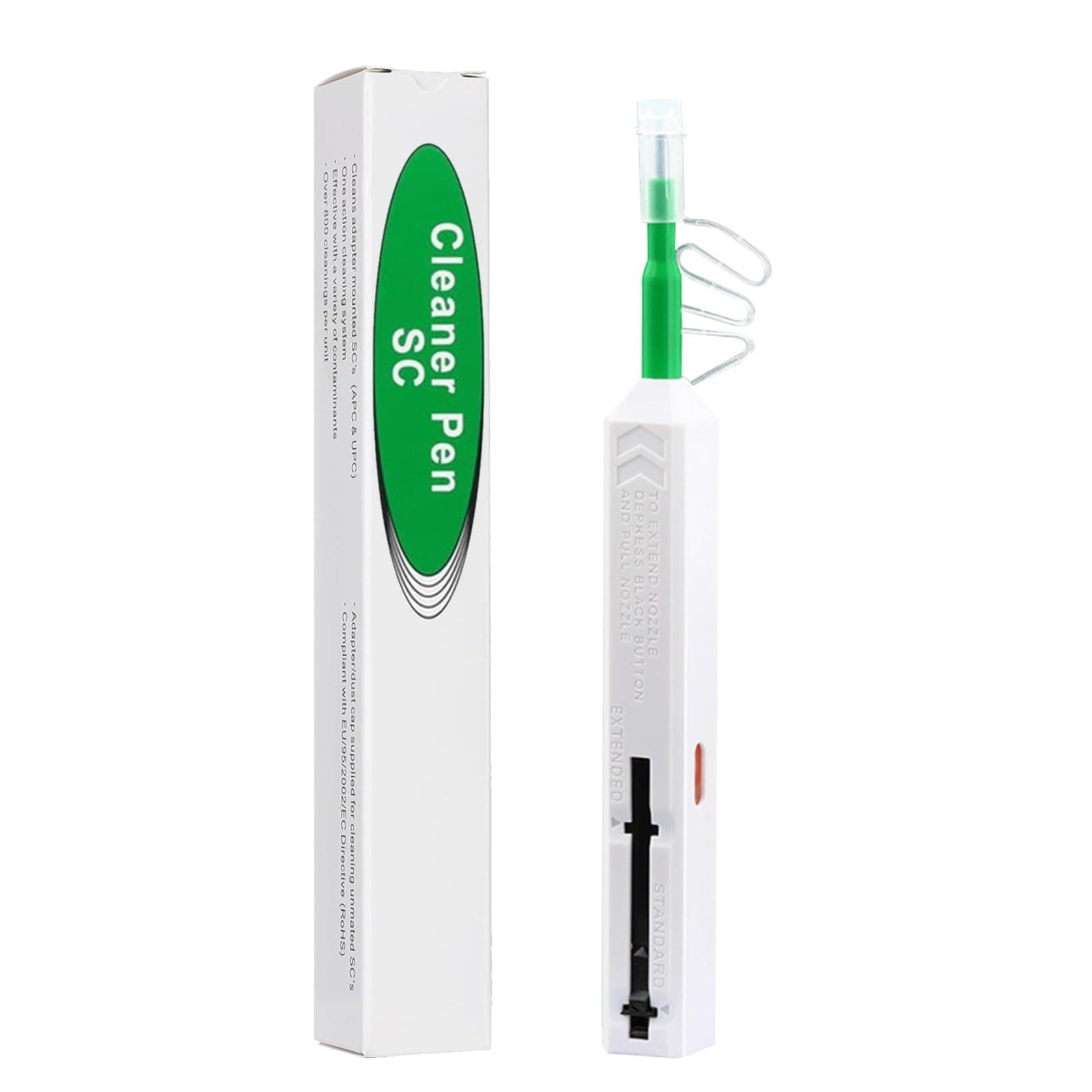 Fiber Optic Cleaner, Fiber Optic connectors Cleaner, Fiber Cleaning Pen for Optical Connector, Up to 800+ Cleans for 2.5mm (SC/ST/FC)