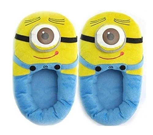 Cute Slippers 1 X Despicable Me 3D Eyes Minion Stewart Soft Plush Doll Adult Plush Slippers