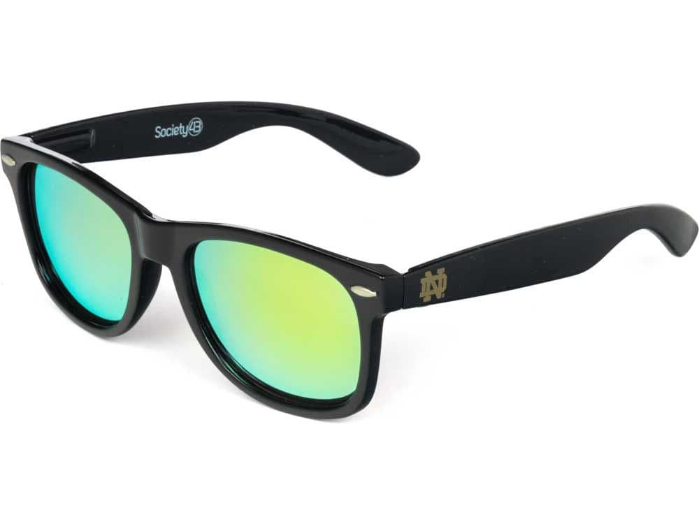 Society43NCAA Notre Dame Fighting Irish ND-1 Dark Frame Lenses Sunglasses, One Size, Blue/Gold