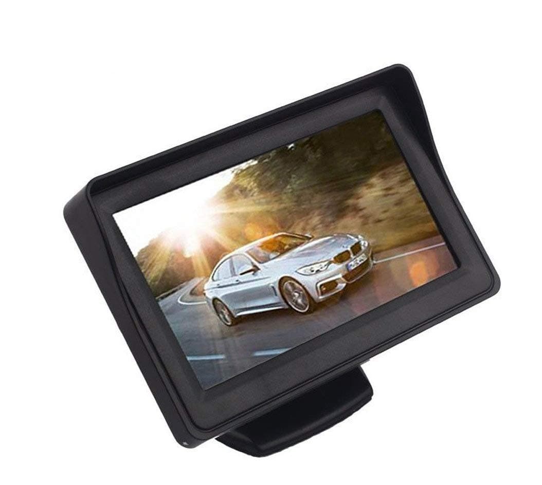 AutoBizarre 4.3 inch Dashboard Standing LCD TFT Monitor Display for Car Dashboard - Useful for Reverse Parking Camera Output or Any Video Output