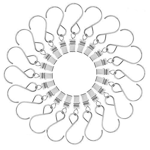 Mopao Party Light Hanger Metal Hanging Clips Hook Clamp Hanger for Curtain, String Party Light and Outdoor Activities Clip, 20 Pieces (2.9inch)