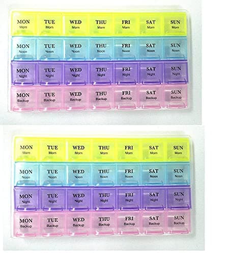 JSPM Traders Pill Box-4 Time Pill Medicine Organizer Reminder Storage Box for 28 Days or 4 Weeks (Pack of 2)