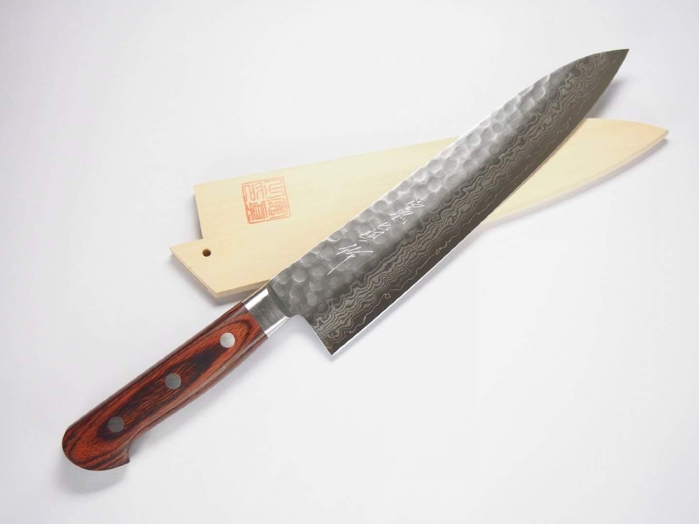 Norisada Hammered Damascus Chef's Knife 8" (210mm) with Sheath