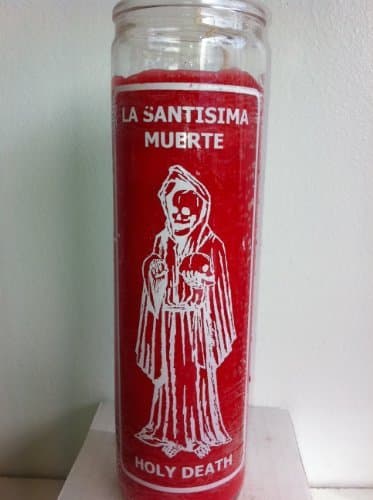 Brilux Holy Death (Santa Muerte) 7 Day Red Unscented Candle in Glass
