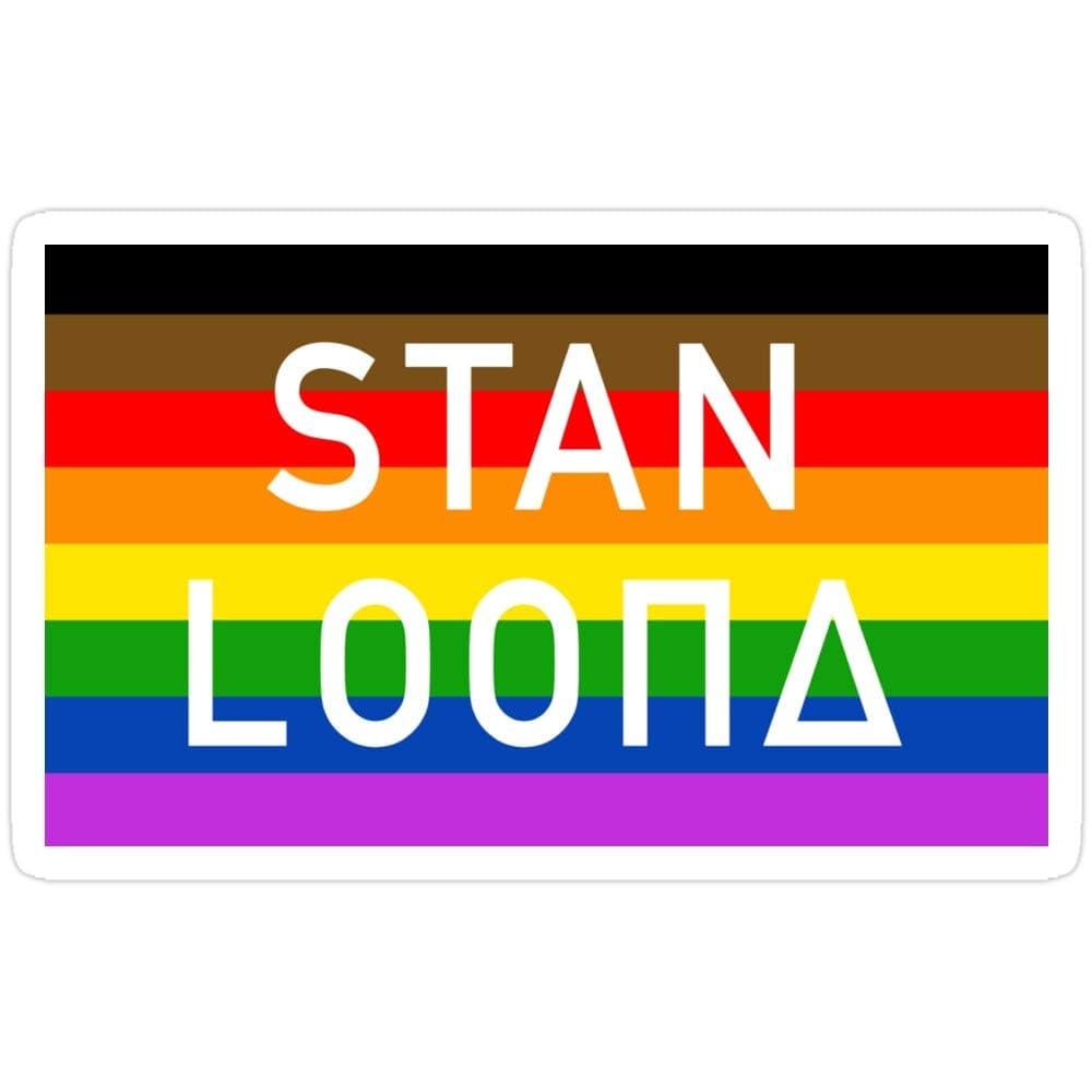3 PCs Stickers Stan loona Pride Flag, loona Sticker for Laptop, Phone, Cars, Vinyl Funny Stickers Decal for Laptops, Guitar, Fridge
