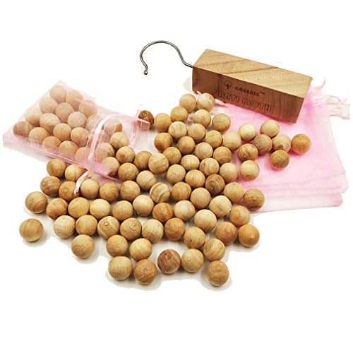 GREENLE Moth Balls Repellent for Closets Storage Anti Moth with Natural Camphor Wood Root Balls and Hanger Blocks Moth Protection for Freshener Clothes Drawer Household Essential Pack 80pieces