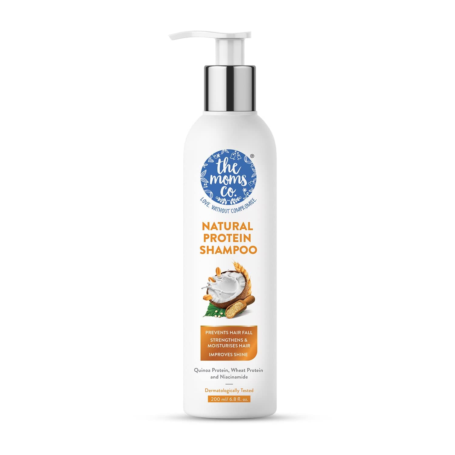 The Moms Co Natural Protein Shampoo. Sulfate Free, Toxin-Free Protein Shampoo to Strengthen Hair, Add Volume, Shine and as a Curly Hair Shampoo (6.8 Fl. Oz.)