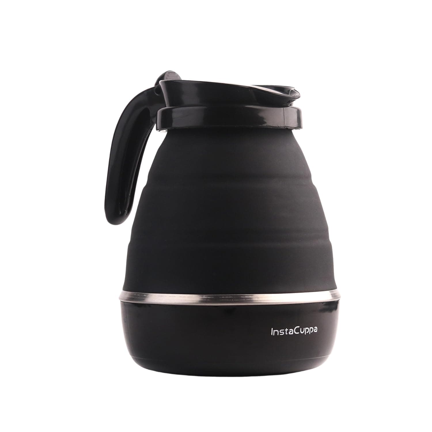 Foldable Silicone Electric Kettle, 600 Ml,600 Watts,Travel Kettle, Fast Boiling, Food Grade Silicone, Collapsible Kettle, Portable, Boil Dry Protection For Travel, Home, & Office, Black