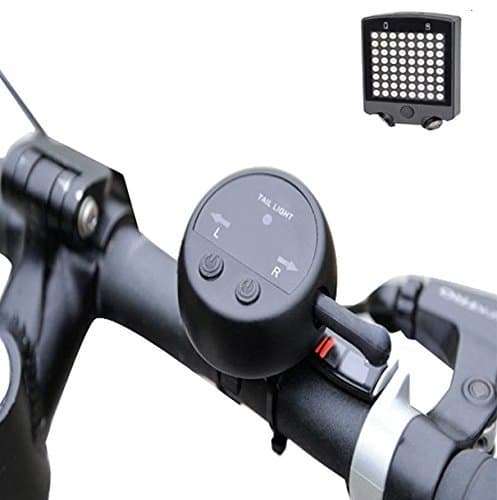 Lista 08 64 Led Laser Bicycle Rear Rechargeable Tail Light Indicator Turn Signal Light, Black