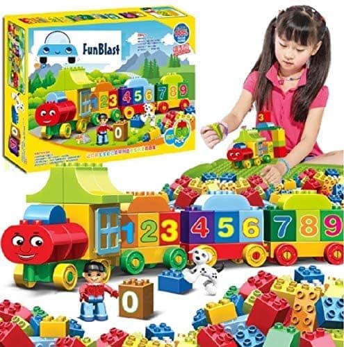FunBlast Digital Block Train for Kids - Educational Model Vehicle Toys |123 Learning Blocks |Educational Learning Toys - Set of 50 Pcs (Multicolor)