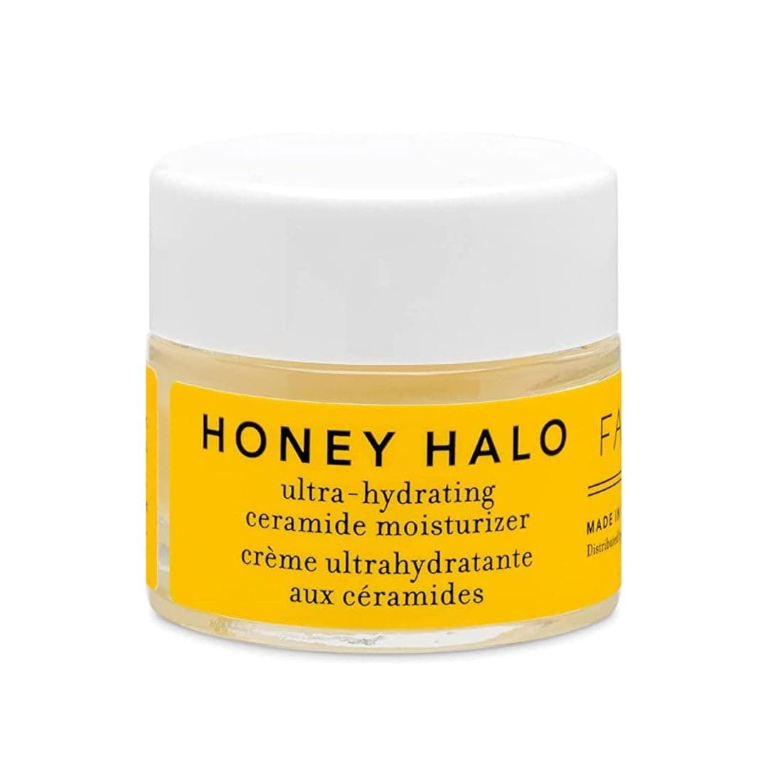 Farmacy Ceramide Face Moisturizer - Honey Halo Ultra Hydrating Facial Moisturizer with Buckwheat Honey + Ceramides - Helps Restore Barrier + Replenish Dryness - Plumping Skin Care for Dry Skin (9ml)