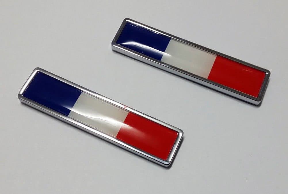 Aunoc 2pcs Alloy France Flag Badge fender Trunk emblem Car Sticker for Renault Peugeot