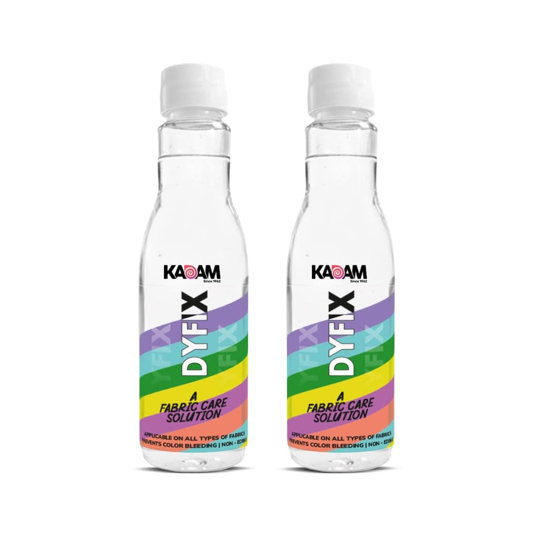 Kadam (Label) Dyfix Colour Fixer, Fabric Fixer And Binder For All Types Of Fabrics | Stops Bleeding In New Clothes |Dyfix Bottle (300G)