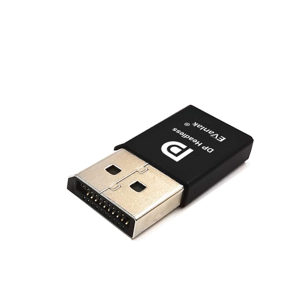 DisplayPort Headless Ghost Display Emulator for PC 4K DP Dummy Plug (fit Headless 1080@60Hz 3840x2160@17hz)