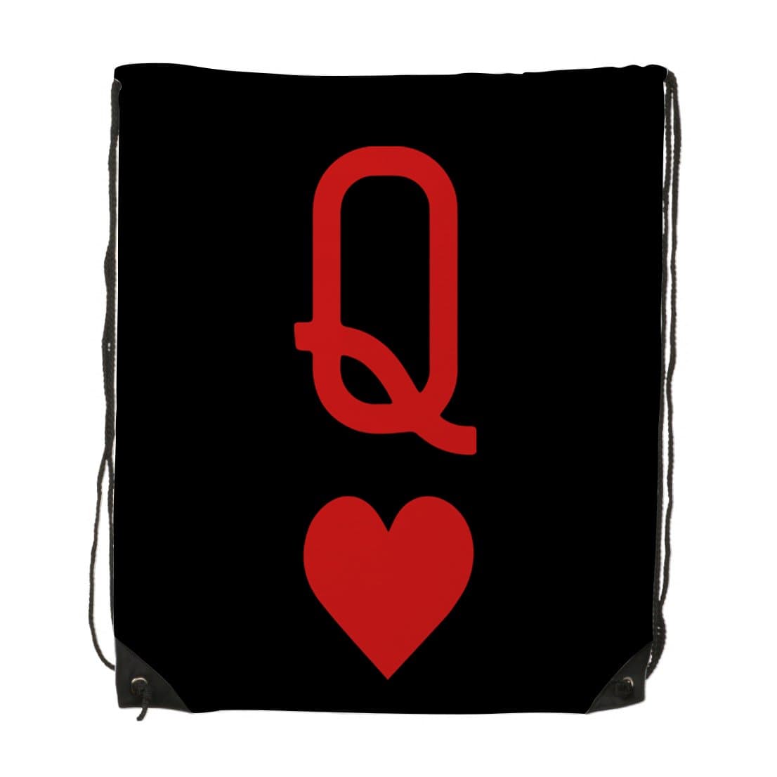 FXXKFACE Queen of Hearts Playing Card Logo Unisex Gym Drawstring Shoulder Bag Backpack Travel Bag Bags Backpack String Bags School Rucksack Gym Handbag