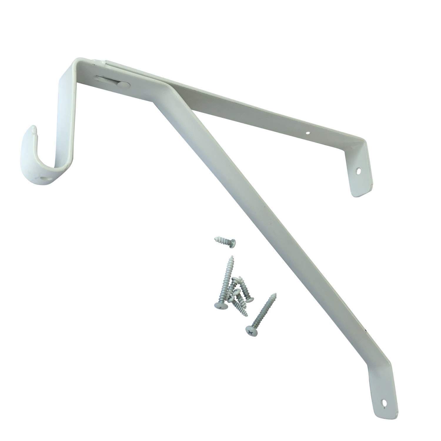 Desunia Oval Closet Rod Shelf Bracket - Adjustable for Rear Cleat Strip - White - 20 Pack