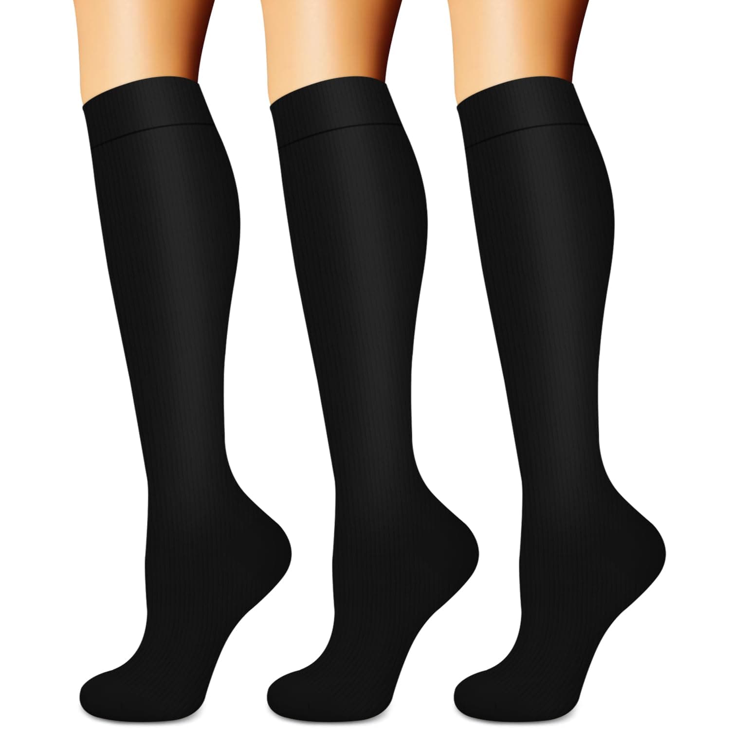 BLUEENJOYCompression Socks for Women & Men (3 pairs) - Best Support for Nurses, Running, Hiking, Recovery & Flight Socks